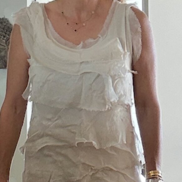 White/Off White Layered Dress - Picture 3 of 6